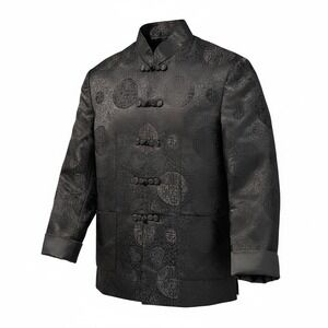 Poetin Jun black silk jacket - men's large/extra large
